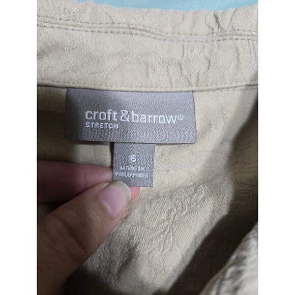 Croft and barrow size 6 women's tan printed blazer - Picture 5 of 9